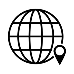 Globe icon flat style - web symbol icon editable vector illustration isolated