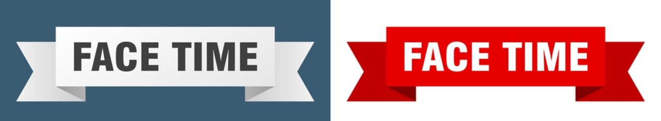 face time ribbon. face time isolated paper sign. banner