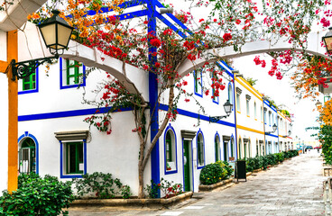 Charming floral streets of Puerto de Mogan in Gran Canaria (Grand Canary), Canary islands