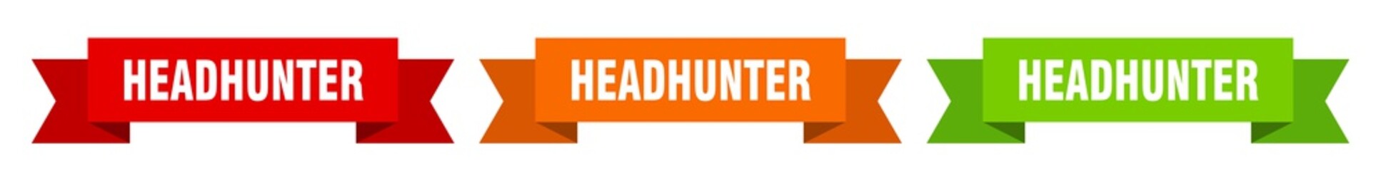 headhunter ribbon. headhunter isolated paper sign. banner