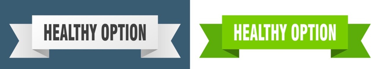 healthy option ribbon. healthy option isolated paper sign. banner