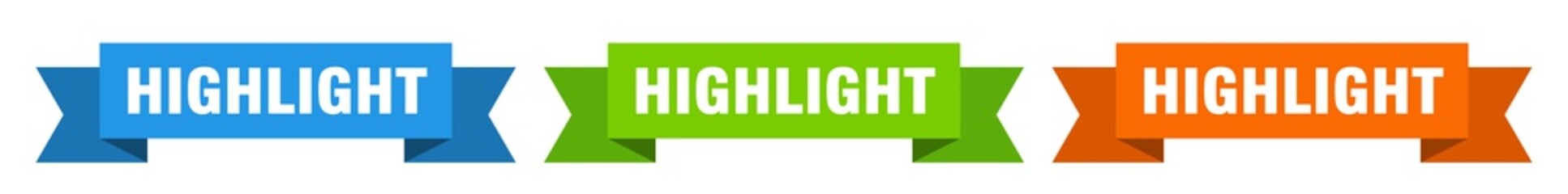 highlight ribbon. highlight isolated paper sign. banner