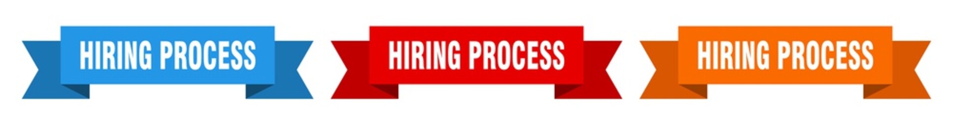 hiring process ribbon. hiring process isolated paper sign. banner
