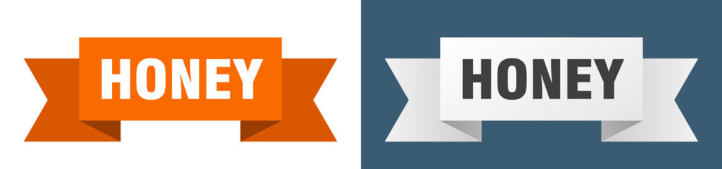 honey ribbon. honey isolated paper sign. banner