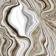 Swirling liquid abstract marble pattern with golden texture. Agate style.