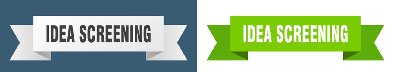 idea screening ribbon. idea screening isolated paper sign. banner