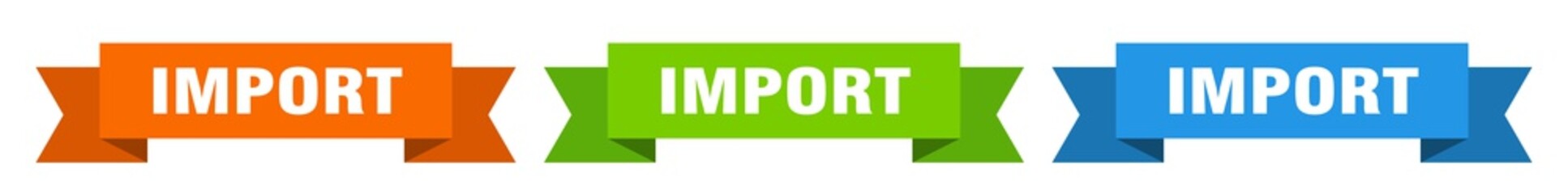 import ribbon. import isolated paper sign. banner