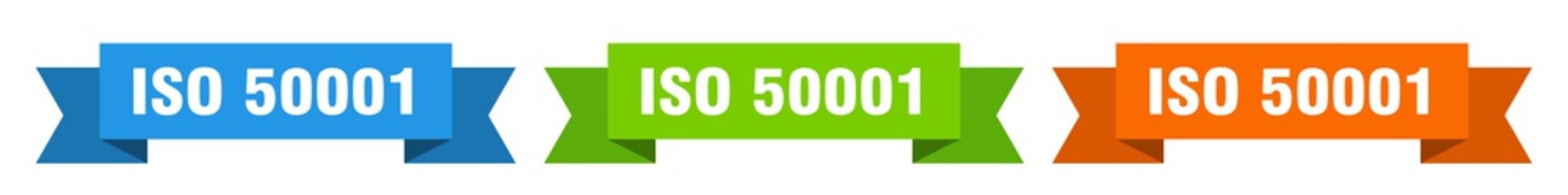 iso 50001 ribbon. iso 50001 isolated paper sign. banner