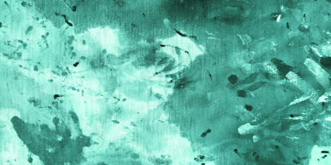 Green Ink Dirty Texture. Azure Aquarelle