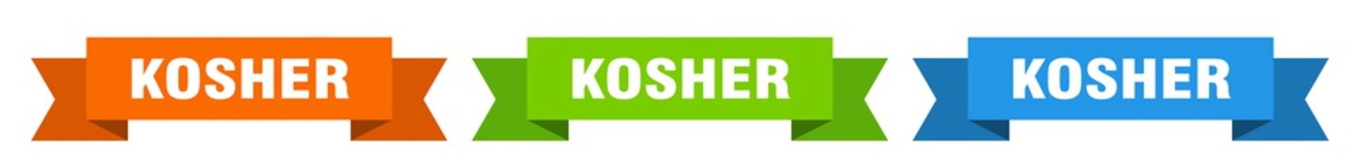 kosher ribbon. kosher isolated paper sign. banner