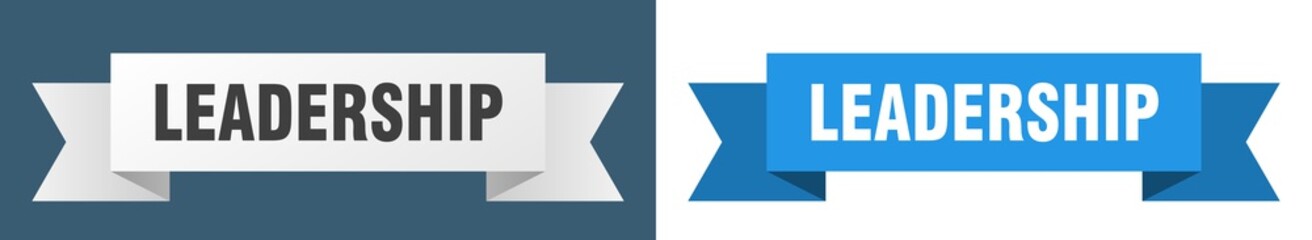 leadership ribbon. leadership isolated paper sign. banner