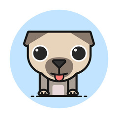 Vector cartoon cute pug dog.To see the other cute dog illustrations , please check Cute Dogs collection.