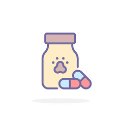 Pet pills icon in filled outline style.