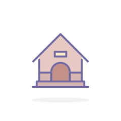Dog house icon in filled outline style.