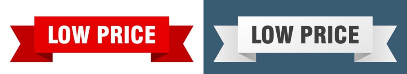 low price ribbon. low price isolated paper sign. banner