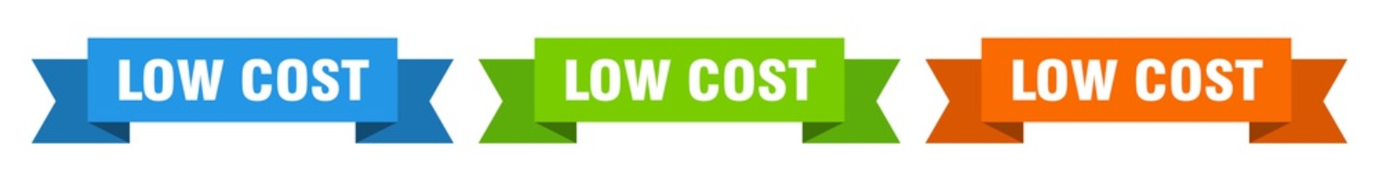 low cost ribbon. low cost isolated paper sign. banner