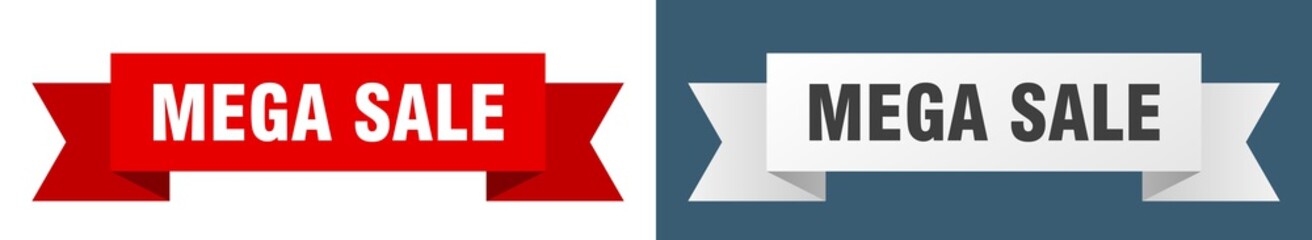 mega sale ribbon. mega sale isolated paper sign. banner