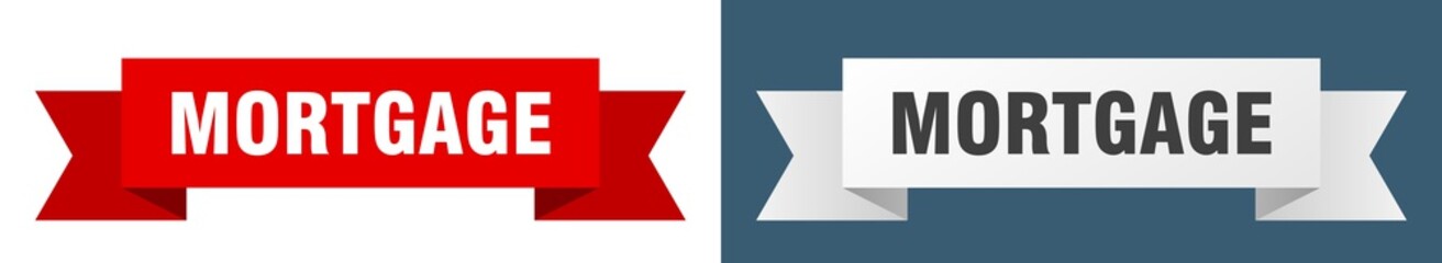 mortgage ribbon. mortgage isolated paper sign. banner