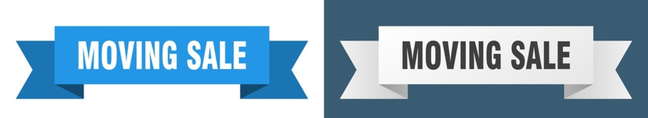 moving sale ribbon. moving sale isolated paper sign. banner