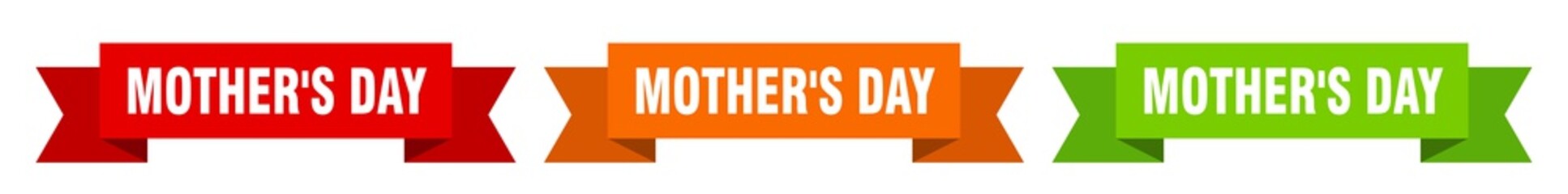 Fototapeta premium mother's day ribbon. mother's day isolated paper sign. banner