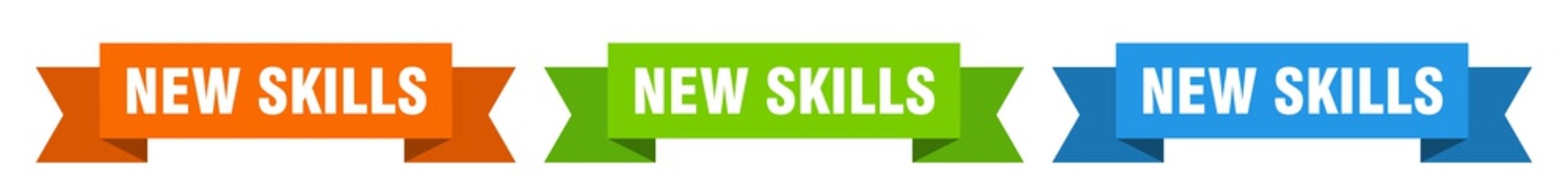 new skills ribbon. new skills isolated paper sign. banner
