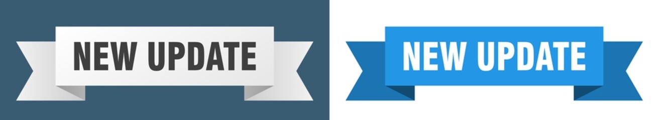 new update ribbon. new update isolated paper sign. banner