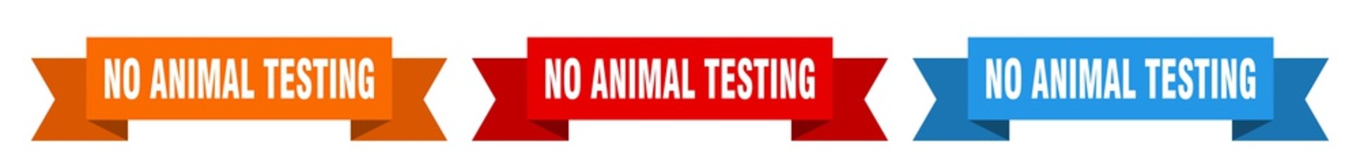 no animal testing ribbon. no animal testing isolated paper sign. banner