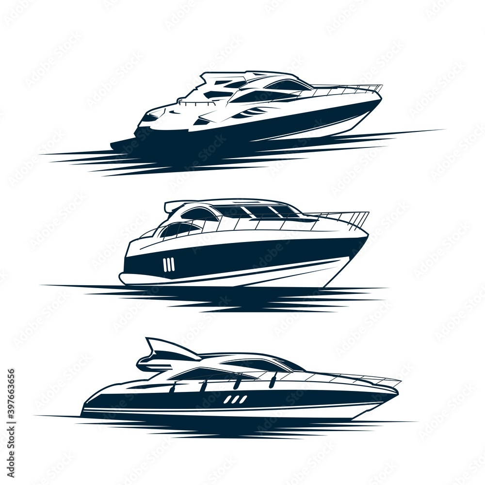 Canvas Prints luxury yachts logo design vector