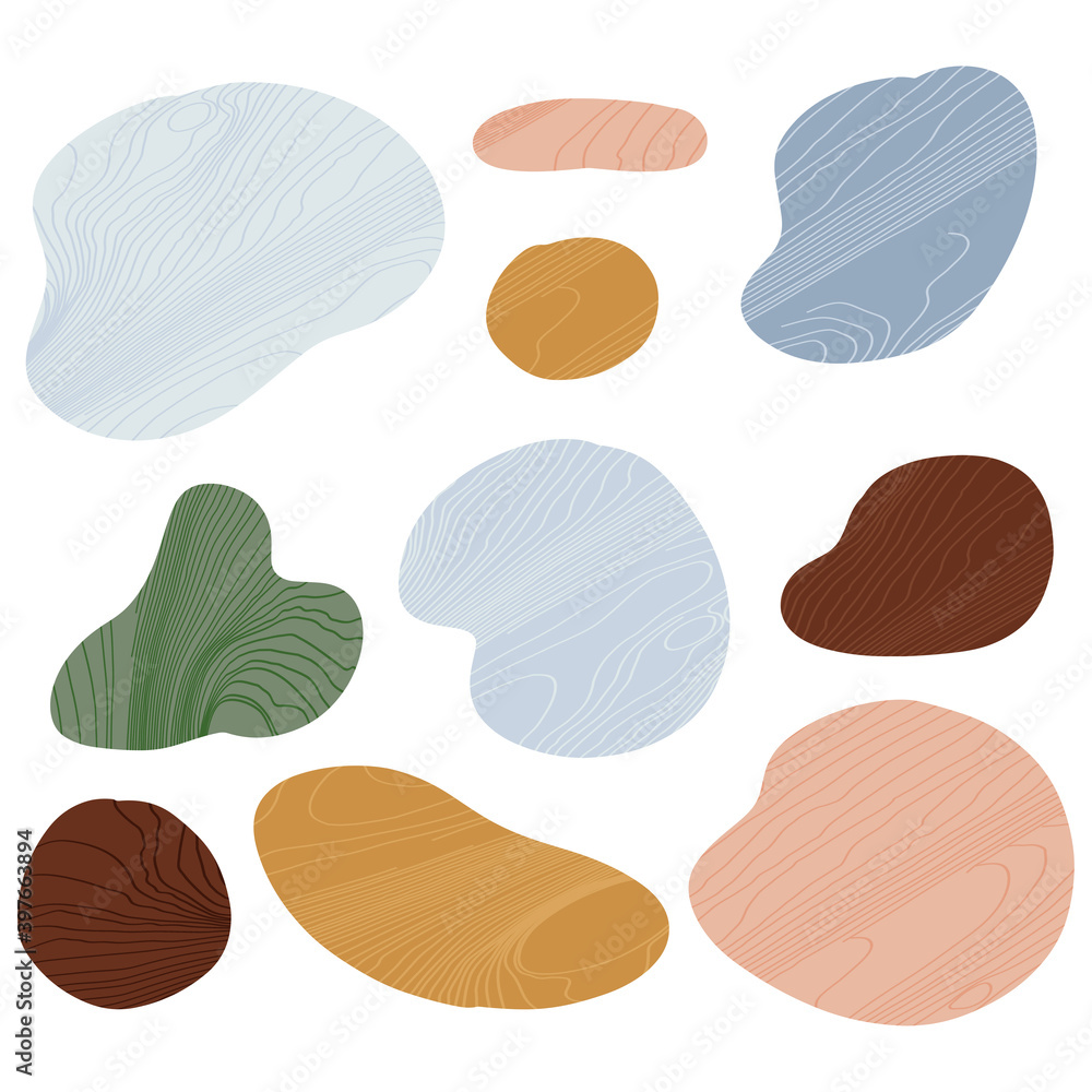 Aufkleber set of abstract style pastel color liquid shapes vector illustration. curve background for eco conce