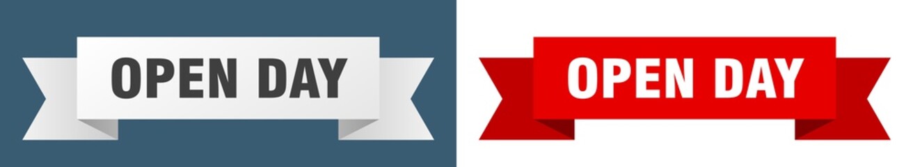 open day ribbon. open day isolated paper sign. banner