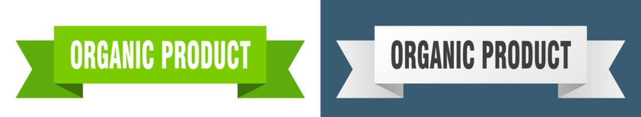 organic product ribbon. organic product isolated paper sign. banner