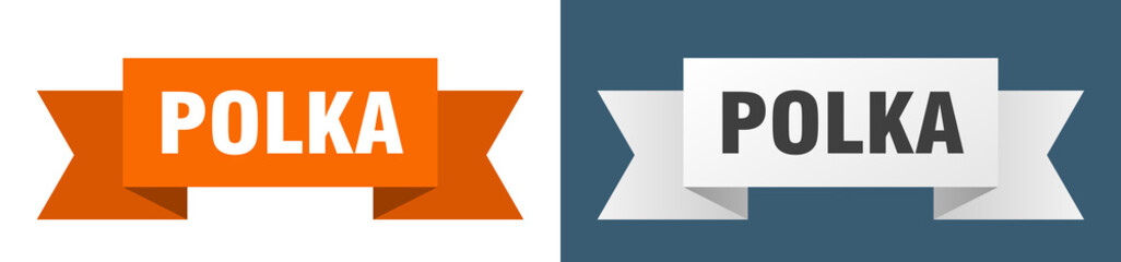 polka ribbon. polka isolated paper sign. banner