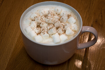 Hot chocolate with little marshmallows.