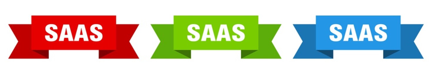 saas ribbon. saas isolated paper sign. banner