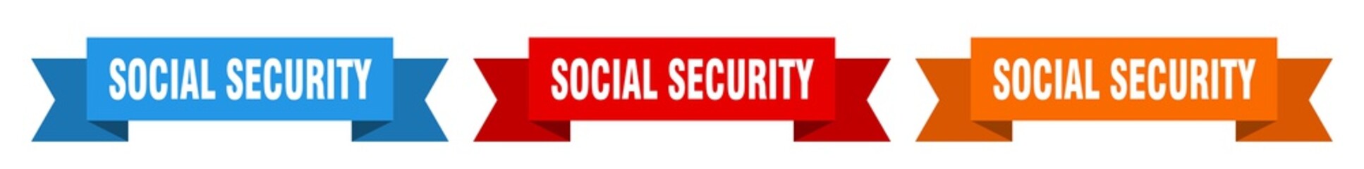 social security ribbon. social security isolated paper sign. banner