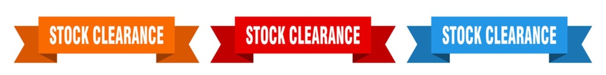 stock clearance ribbon. stock clearance isolated paper sign. banner