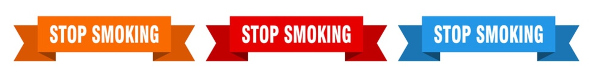 stop smoking ribbon. stop smoking isolated paper sign. banner