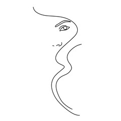 abstract face line drawing. Beauty Woman Portrait minimalistic style 20