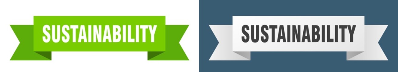 sustainability ribbon. sustainability isolated paper sign. banner