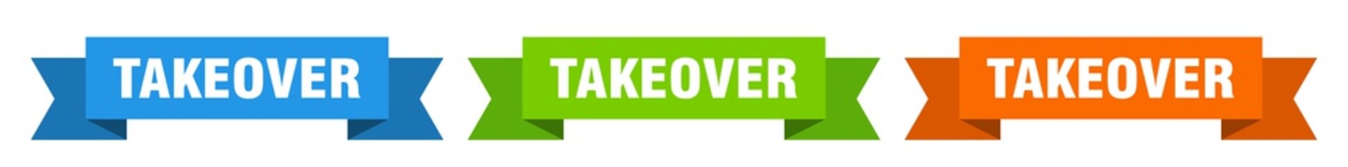 takeover ribbon. takeover isolated paper sign. banner