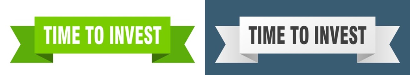 time to invest ribbon. time to invest isolated paper sign. banner