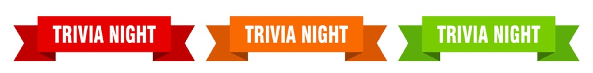 trivia night ribbon. trivia night isolated paper sign. banner