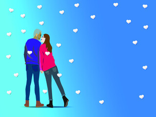 Obraz premium The heart is pure white like snow A couple who are completely in love with you.