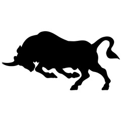 Icon of bull silhouette. Black illustration of buffalo, symbol of the new year 2021