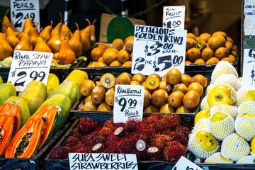 fruits and vegetables at market