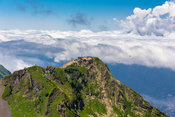 Beautiful mountain landscape with forest at Caucasus mountains.