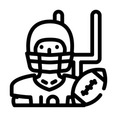 rugby american football line icon vector illustration