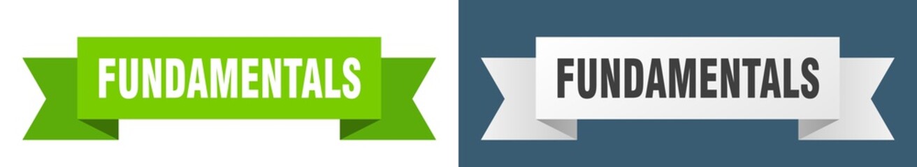 fundamentals ribbon. fundamentals isolated paper sign. banner