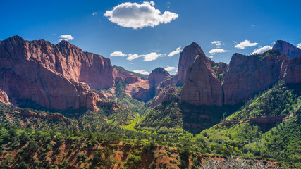 Kolob Canyon in Zion National park, taken from the Timber creek overlook trail, Utah