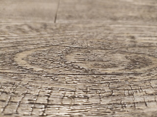 Obraz premium Gray wood texture of a wooden floor in grunge style and vintage style as rustic timber parquet shows cracked surface of hardwood oak woodwork as rough, decorative and dirty interior elegance